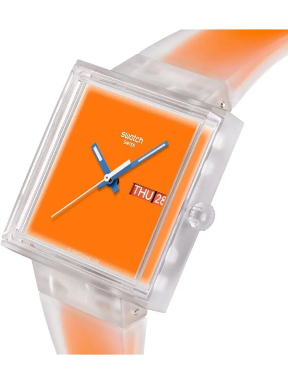 Unisex Orange Casual Watch Bio-sourced Quartz Square Analog Stylish Wrist Watch